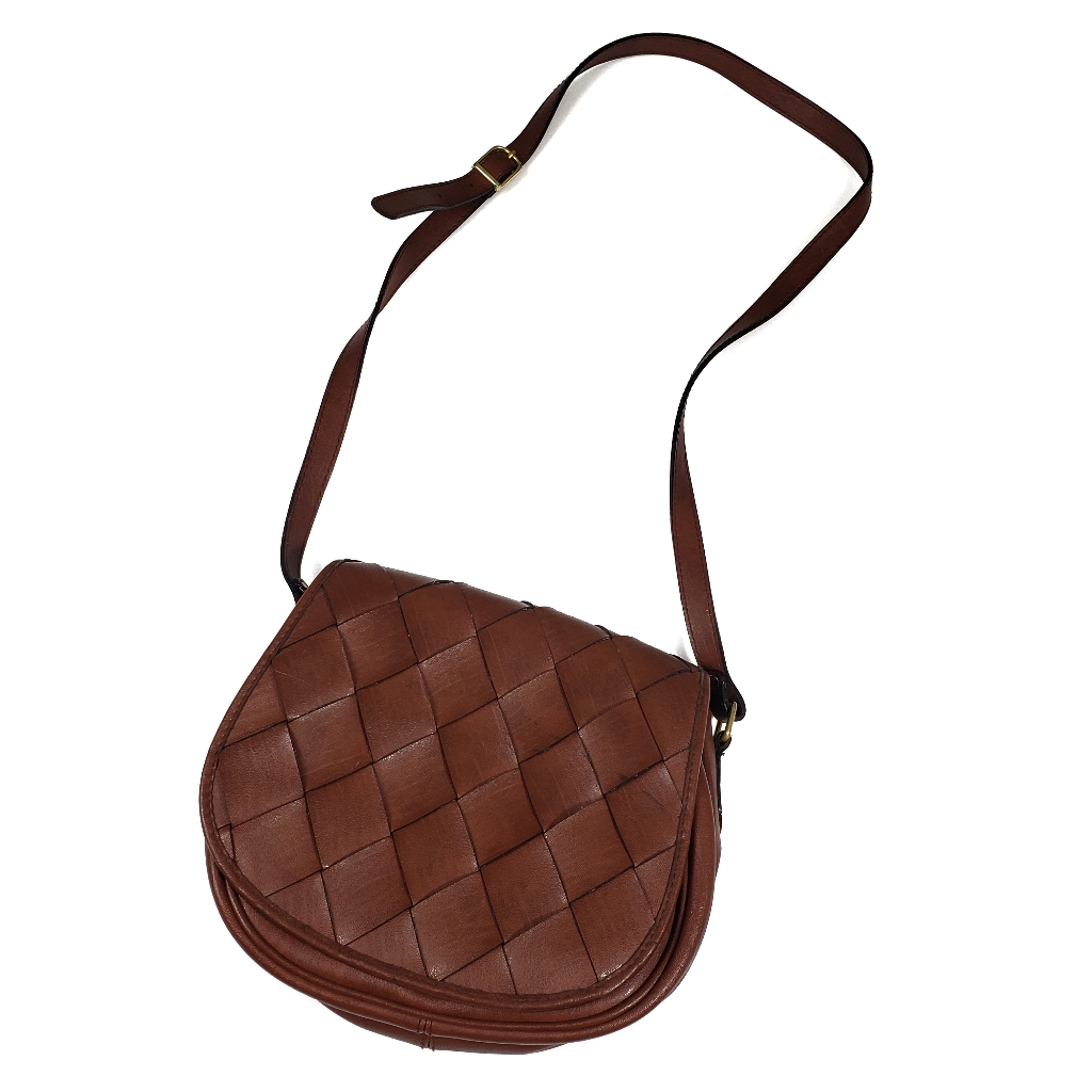 Brown Woven Crossbody Bag